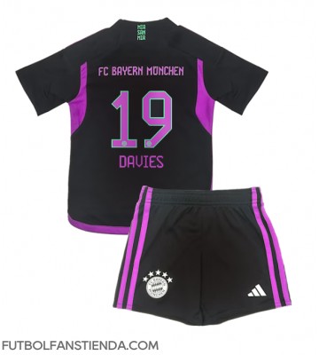 Bayern Munich Alphonso Davies #19 Segunda Equipación Niños 2023-24 Manga Corta (+ Pantalones cortos)
